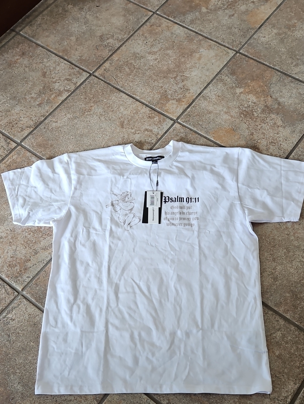 Brand Makers Psalm 91:11 Graphic Tee - Cherub Design